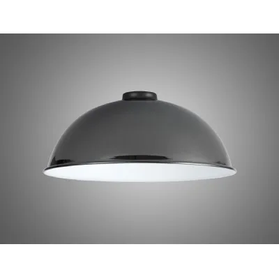 Knightsbridge Dome 35cm Lampshade, Black Chrome