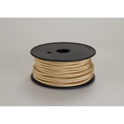 Knightsbridge 25m Roll Gold Braided 2 Core 0.75mm Cable VDE Approved