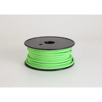 Knightsbridge 25m Roll Lime Green Braided 2 Core 0.75mm Cable VDE Approved