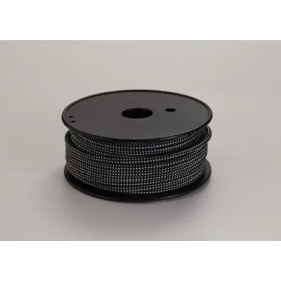 Knightsbridge 25m Roll Black And White Spot Braided 2 Core 0.75mm Cable VDE Approved