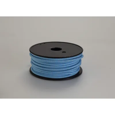 Knightsbridge 25m Roll Blue And White Wave Stripes Braided 2 Core 0.75mm Cable VDE Approved