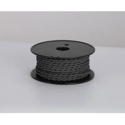 Knightsbridge 25m Roll Grey Braided Twisted 2 Core 0.75mm Cable VDE Approved