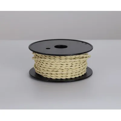 Knightsbridge 25m Roll Beige Braided Twisted 2 Core 0.75mm Cable VDE Approved