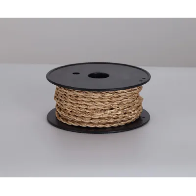 Knightsbridge 25m Roll Rose Gold Braided Twisted 2 Core 0.75mm Cable VDE Approved