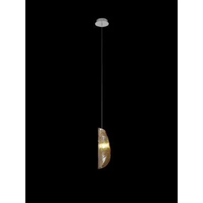 Loughton Pendant 2m, 1 x G9, Polished Chrome Amber Glass