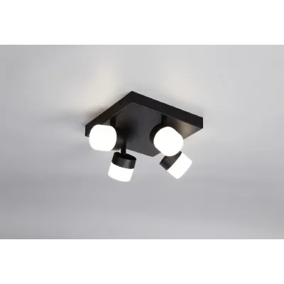 Newham 4 Light Ceiling, 4 x 5W LED, 4000K, 1700lm, IP44, Sand Black, 3yrs Warranty