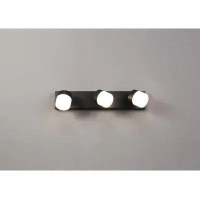 Newham Wall Lamp Triple Adjustable, 3 x 5W LED, 4000K, 1275lm, IP44, Sand Black, 3yrs Warranty
