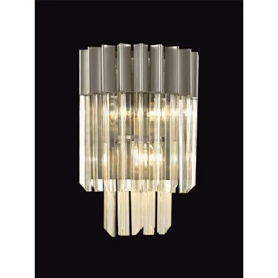 Polished Nickel Clear Sculpted Glass 3 Light Ceiling Pendant