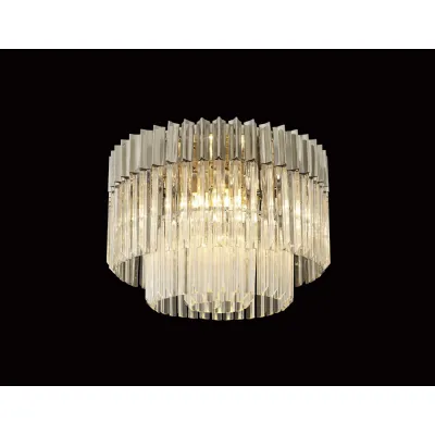 Polished Nickel Clear Sculpted Glass Ceiling Pendant Light