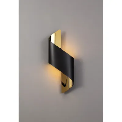Chichester Wall Lamp Small, 1 x 8W LED, 3000K, 640lm,Sand Black Gold, 3yrs Warranty