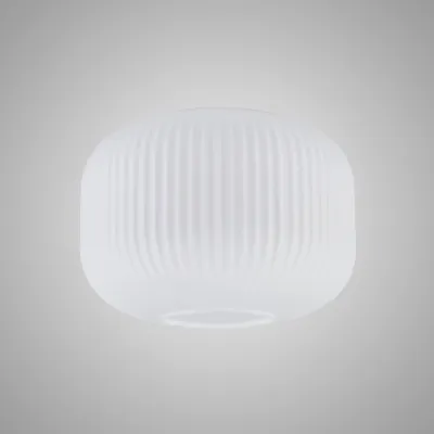 Epsom 30cm Pumpkin Shaped Ribbed Glass (C), Opal