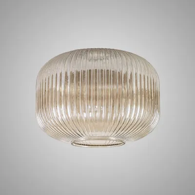 Epsom 30cm Pumpkin Shaped Ribbed Glass (C), Champagne