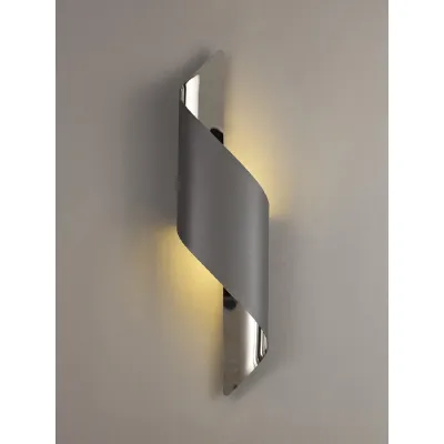 Chichester Wall Lamp Large, 1 x 8W LED, 3000K, 640lm, Anthracite Polished Chrome, 3yrs Warranty