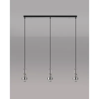 Epsom Linear Suspension Kit, 3 x E27, Polished Nickel Matt Black