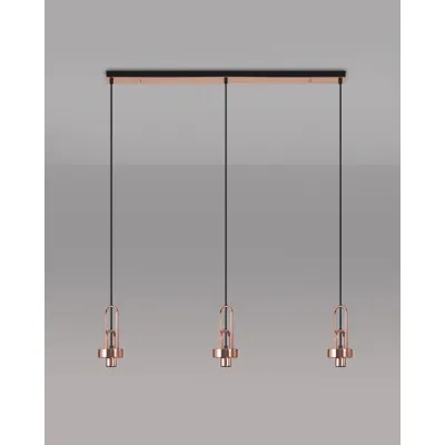 Epsom Linear Suspension Kit, 3 x E27, Copper Matt Black