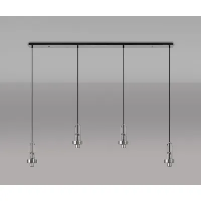 Epsom Linear Suspension Kit, 4 x E27, Polished Nickel Matt Black