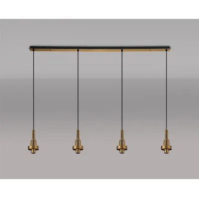Epsom Linear Suspension Kit, 4 x E27, Brass Gold Matt Black