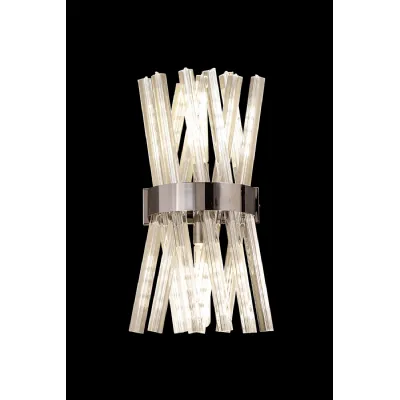 Dalston 2 Light E14, Wall Light E14, Polished Nickel Clear Glass