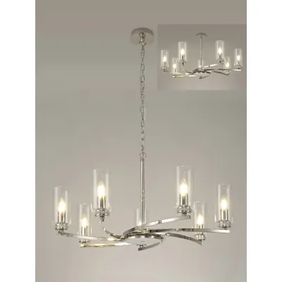 Buckingham Pendant Semi Flush, 7 x E14, Polished Nickel