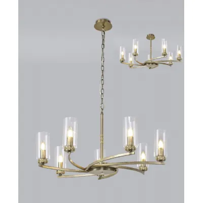Buckingham Pendant Semi Flush, 7 x E14, Antique Brass