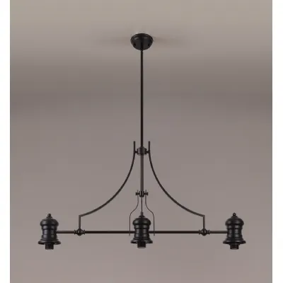 Sandy (FRAME ONLY) Linear Pendant, 3 x E27,Matt Black