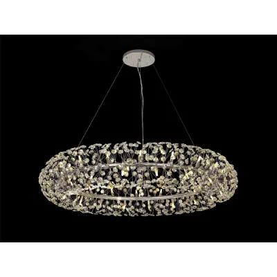Camden Pendant 1.4m Ring 36 Light G9 Polished Chrome Crystal, Item Weight: 19.4kg