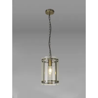 Midhurst Pendant, 1 Light E27, Antique Brass