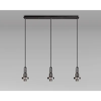 Epsom Linear Suspension Kit, 3 x E27, Aged Pewter Matt Black