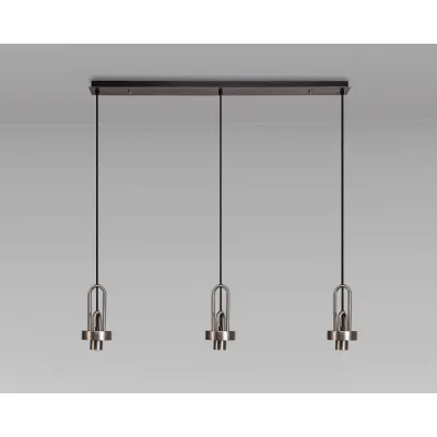 Epsom Linear Suspension Kit, 3 x E27, Antique Silver Matt Black