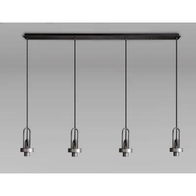 Epsom Linear Suspension Kit, 4 x E27, Aged Pewter Matt Black