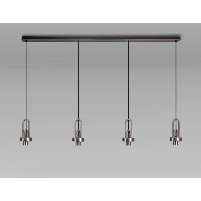 Epsom Linear Suspension Kit, 4 x E27, Antique Silver Matt Black