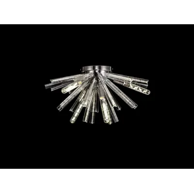 Dalston 6 Light E14, Semi Flush Polished Nickel Clear Glass