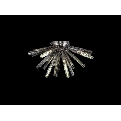 Dalston 6 Light E14, Semi Flush Polished Nickel Smoke Glass
