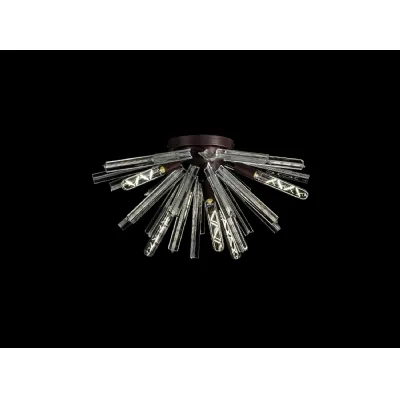 Dalston 6 Light E14, Semi Flush Brown Oxide Clear Glass