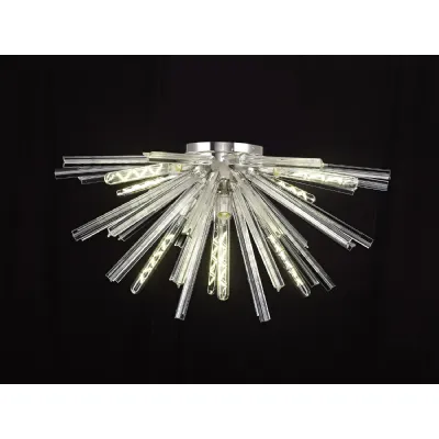 Dalston 8 Light E27, Semi Flush Polished Nickel Clear Glass
