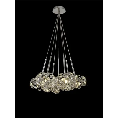Chrome 7 Light G9 1.5m Cluster Pendant Crystal Shade