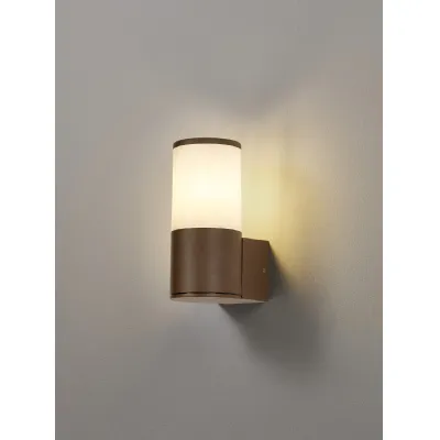 Ruislip Wall Lamp 1 x E27, IP54, Matt Brown Opal, 2yrs Warranty
