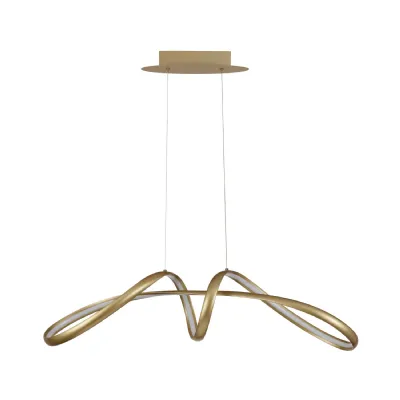Hackney Dimmable Large Oval Pendant, 1 x 39W LED, 3000K, 1950lm, Sand Gold, 3yrs Warranty
