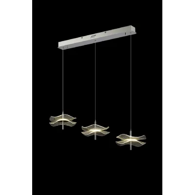 Uckfield Linear Pendant, 3 x 6W LED, 4000K, 1500lm, Polished Chrome, 3yrs Warranty