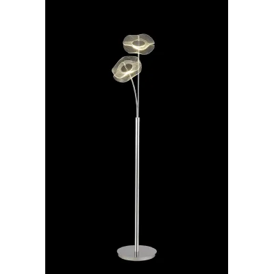 Uckfield Floor Lamp, 2 x 6W LED, 4000K, 920lm, Polished Chrome, 3yrs Warranty