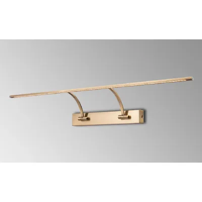 Horam Large 2 Arm Wall Lamp Picture Light, 1 x 16W LED, 3000K, 1200lm, Antique Brass, 3yrs Warranty