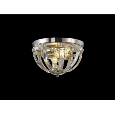 Woolwich Round Flush, 2 Light E27, Polished Nickel