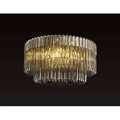 Polished Nickel Smoked Sculpted Glass 80cm Pendant 28.7kg