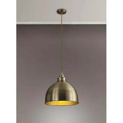 Savoy Large Pendant, 1 x E27, Satin Nickel Antique Brass Gold