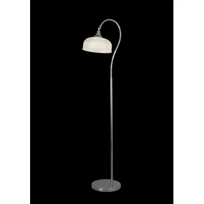 Edenbridge Floor Lamp 1 Light E27 Polished Nickel Prismatic Glass