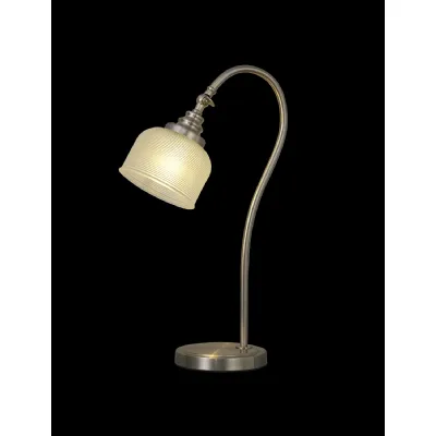 Edenbridge Table Lamp 1 Light E27 Satin Nickel Frosted Glass