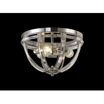 Woolwich Round Flush, 3 Light E27, Polished Nickel