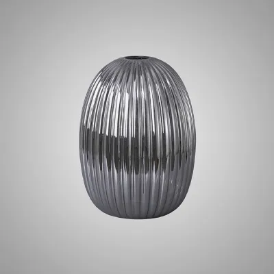 Epsom 20cm Almond Ribbed Glass (F), Smoked