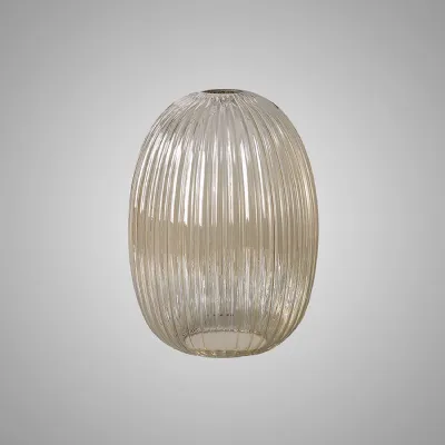Epsom 20cm Almond Ribbed Glass (F), Champagne