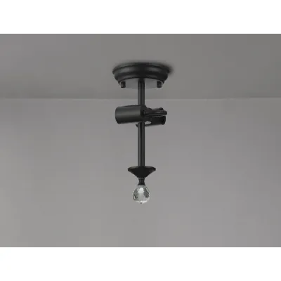 Billericay Semi Flush Ceiling Fitting, 2 x E27, Matt Black